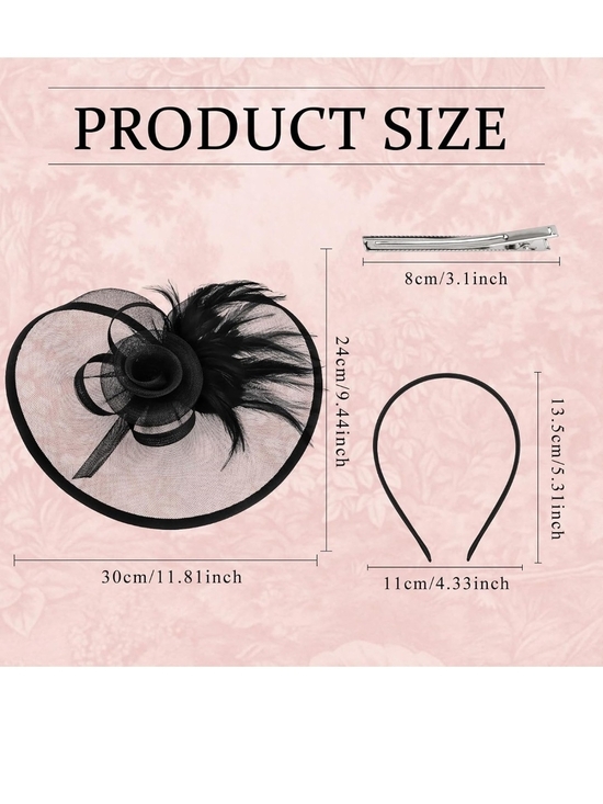 Black Feathered Fascinator Hat - Elegant Women Accessories main image 4